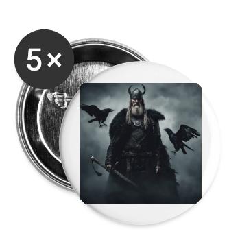 Raben Odins - Buttons groß 56 mm (5er Pack) - Weiß - Vorne