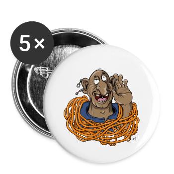 Entendu (Pirate) - Lot de 5 grands badges (56 mm) - blanc - Devant