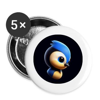 Comic Meise im Animationsstil - Buttons groß 56 mm (5er Pack) - Weiß - Vorne