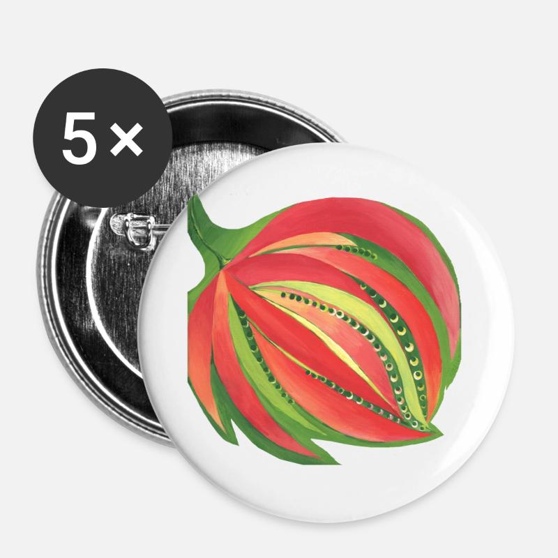 Blume - Buttons groß 56 mm (5er Pack) - Weiß