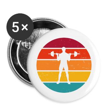 Endurance Training, Cardio Fitness, Strength Training - Buttons large 2.2''/56 mm (5-pack) - white - Front