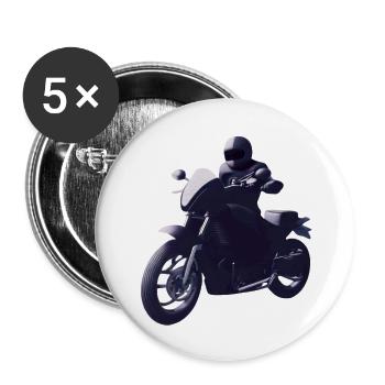 Motorcycle Motorcycle Fan Motorcyclist Motorcross - Buttons large 2.2''/56 mm (5-pack) - white - Front