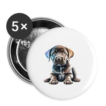 Labrador Retriever Puppy Labrador Propriétaire - Lot de 5 grands badges (56 mm) - blanc - Devant