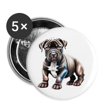 Staffordshire Bull Terrier Chiens Propriétaires de chiens Chien - Lot de 5 grands badges (56 mm) - blanc - Devant
