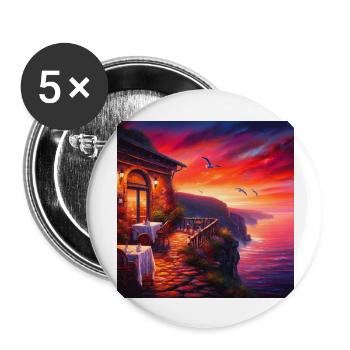 A café at the edge of the world - Buttons large 2.2''/56 mm (5-pack) - white - Front