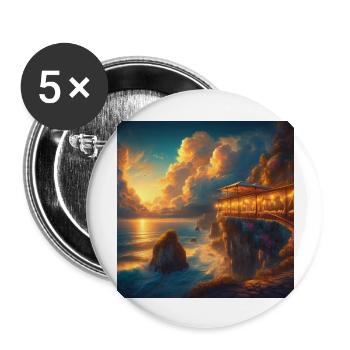Ein Café am Rande der Welt - Buttons groß 56 mm (5er Pack) - Weiß - Vorne