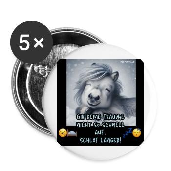 Aufgeben und aufwachen? Niemals - Silberfee - Buttons groß 56 mm (5er Pack) - Weiß - Vorne