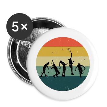 Tennisspielen Tennis Damen Tennis spielen Tennissp - Buttons groß 56 mm (5er Pack) - Weiß - Vorne