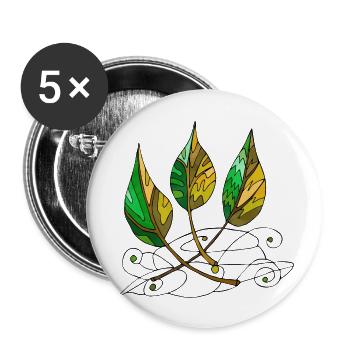 leaves - Buttons large 2.2''/56 mm (5-pack) - white - Front