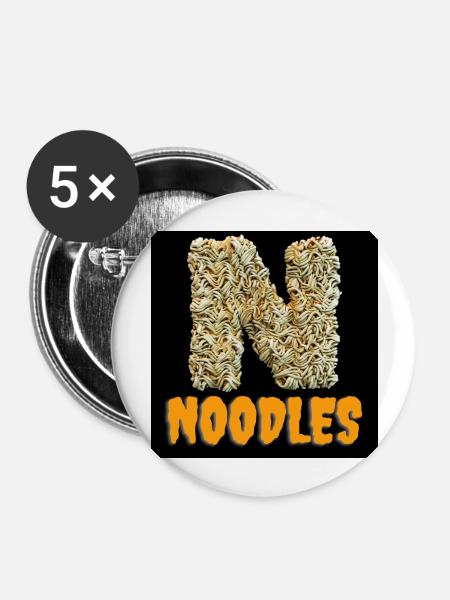 Noodles - Buttons groß 56 mm (5er Pack) - Weiß