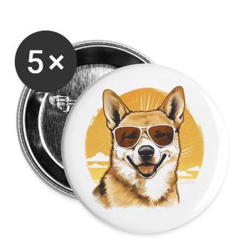 Akita - Buttons large 2.2''/56 mm (5-pack) - white - Front