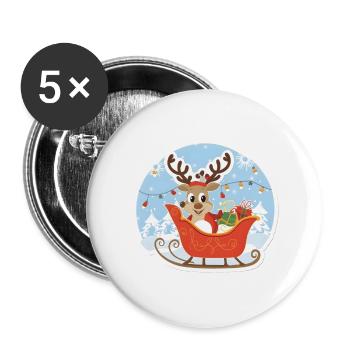 Rudolph, the Red-Nosed Reindeer - Buttons groß 56 mm (5er Pack) - Weiß - Vorne