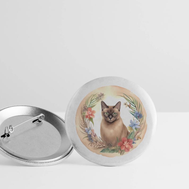 Chat birman Boho éléments, chats d’amour Lot de 5 grands badges (56 mm)