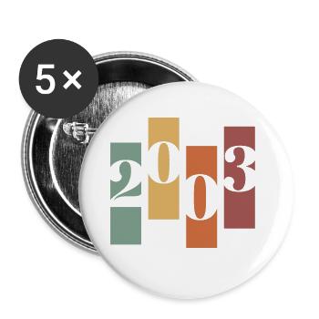2003 Vintage Retro - Buttons groß 56 mm (5er Pack) - Weiß - Vorne