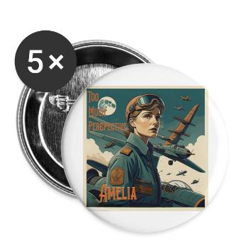 Too Much Perspective........Amelia - Buttons large 2.2''/56 mm (5-pack) - white - Front