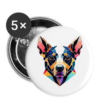 Dog Owner, German Shepherd, Dog, Dog, Dog Owner - Buttons large 2.2''/56 mm (5-pack) - white - Front