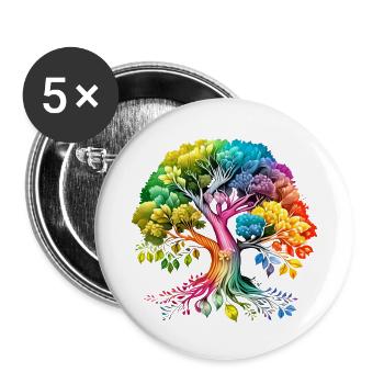 Tree of Life Meditation Celtic Tree of Life - Buttons large 2.2''/56 mm (5-pack) - white - Front