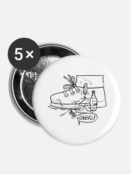 Beth die Spinne - Prost! - Buttons groß 56 mm (5er Pack) - Weiß