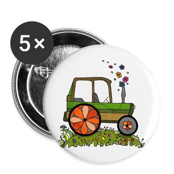 Tractor - Buttons large 2.2''/56 mm (5-pack) - white - Front