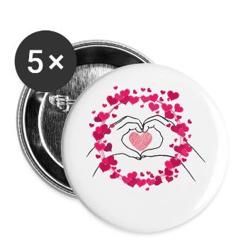 time to love - Lot de 5 grands badges (56 mm) - blanc - Devant