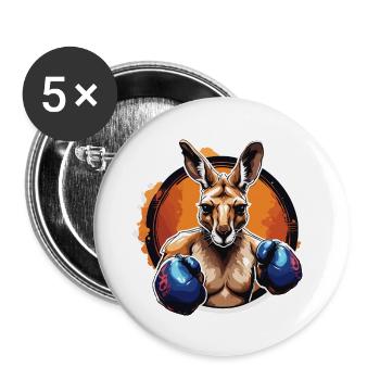 Kangaroo / Animal / Australia / Marsupial / Outback - Buttons large 2.2''/56 mm (5-pack) - white - Front