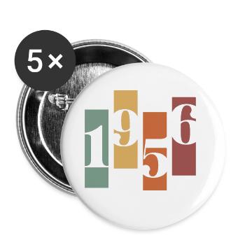 1956 Vintage Retro - Buttons groß 56 mm (5er Pack) - Weiß - Vorne