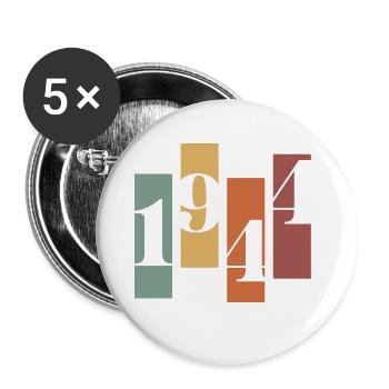 1944 Vintage Retro - Buttons groß 56 mm (5er Pack) - Weiß - Vorne