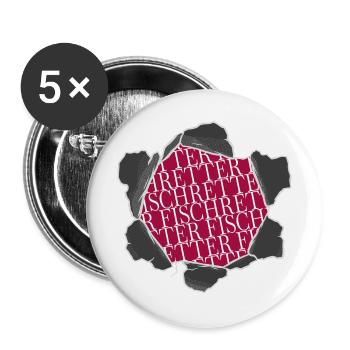 angler shirt angelköder angeln and bier - Buttons groß 56 mm (5er Pack) - Weiß - Vorne