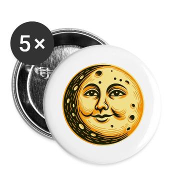 Mond - Buttons groß 56 mm (5er Pack) - Weiß - Vorne