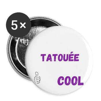 Mamie tatouee - Lot de 5 grands badges (56 mm) - blanc - Devant