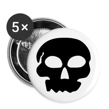 Schädelinskj - Buttons groß 56 mm (5er Pack) - Weiß - Vorne