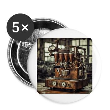Steampunk Espresso - Buttons large 2.2''/56 mm (5-pack) - white - Front