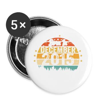 Original December 2015 Vintage Birthday 2015 - Buttons large 2.2''/56 mm (5-pack) - white - Front