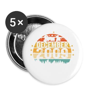 Original Décembre 2009 Vintage Anniversaire 2009 - Lot de 5 grands badges (56 mm) - blanc - Devant