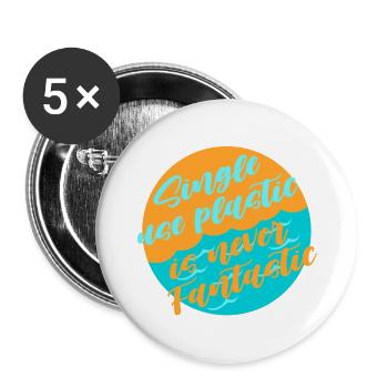 Évitez le plastique - Lot de 5 grands badges (56 mm) - blanc - Devant