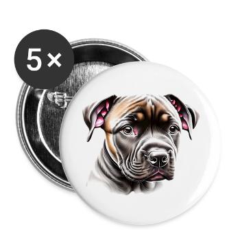 Staffordshire Bull Terrier Chien Propriétaires de chiens Chiens - Lot de 5 grands badges (56 mm) - blanc - Devant