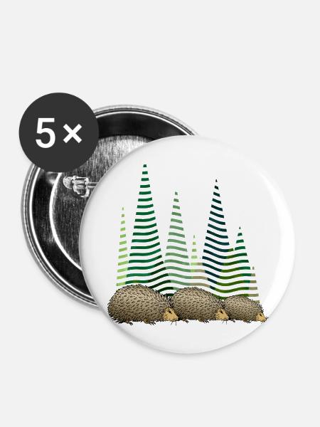 Igel - Buttons groß 56 mm (5er Pack) - Weiß