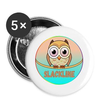 SLACKLINE EULEN - VOGEL - Buttons groß 56 mm (5er Pack) - Weiß - Vorne