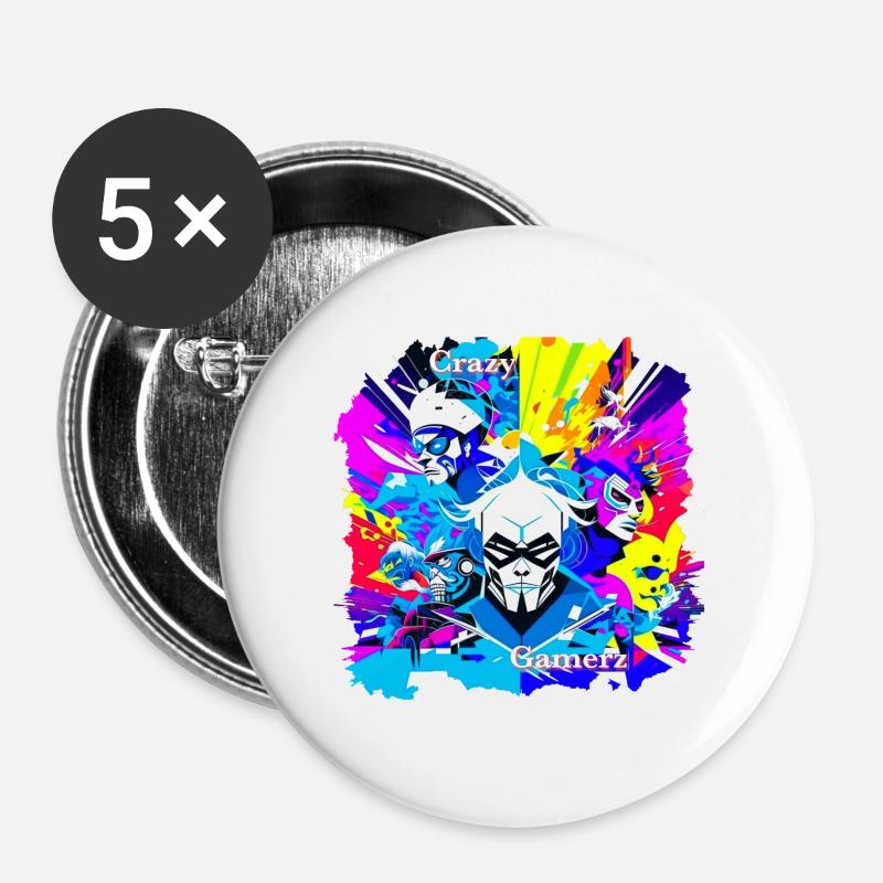 Crazygamerz - Buttons large 2.2''/56 mm (5-pack) - white