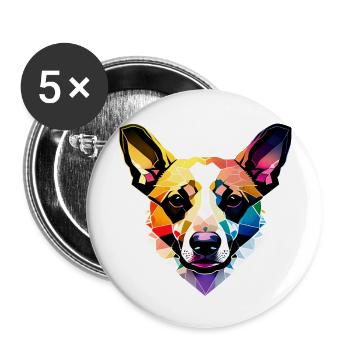 Berger Allemand Propriétaire Chien Chien Propriétaire Chien - Lot de 5 grands badges (56 mm) - blanc - Devant