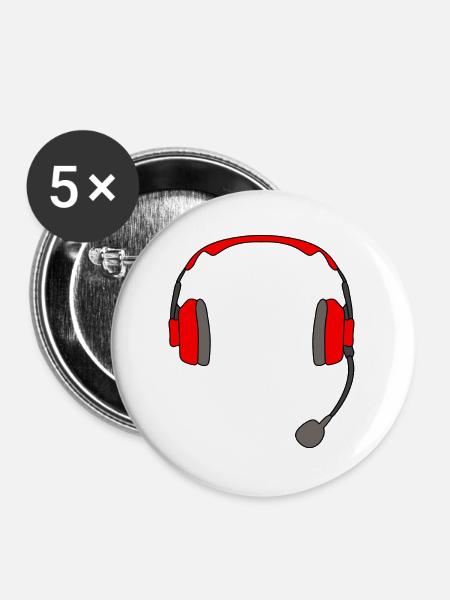 Headset Gaming Kopfhörer - Buttons groß 56 mm (5er Pack) - Weiß