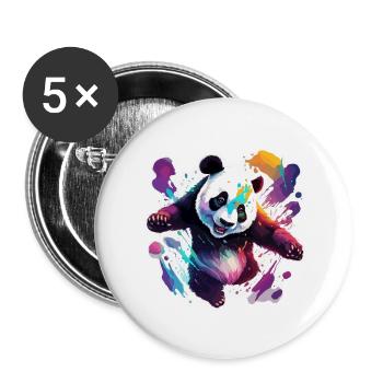 Panda / Animal / Zoo / Bamboo / Wild / Childlike - Buttons large 2.2''/56 mm (5-pack) - white - Front