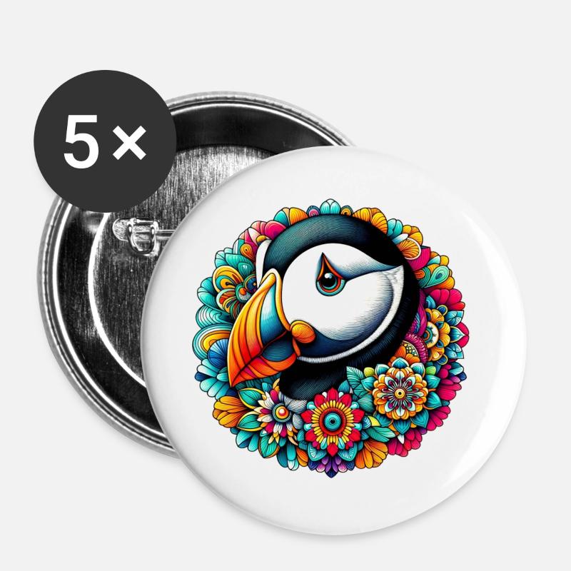 Puffin - Buttons large 2.2''/56 mm (5-pack) - white