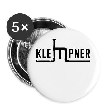 KlempnerJob Karriere Arbeiter Geld Verdienen - Buttons groß 56 mm (5er Pack) - Weiß - Vorne