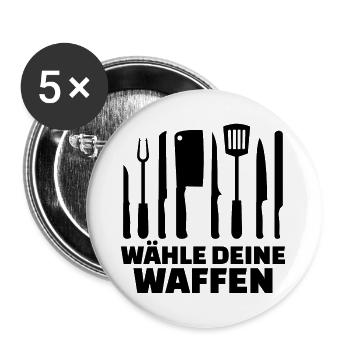 Chefkoch Job Geld Verdienen Karriere Statement - Buttons groß 56 mm (5er Pack) - Weiß - Vorne