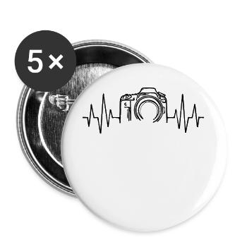 Workaholic Job Fotograf Karriere Beruf Arbeiter - Buttons groß 56 mm (5er Pack) - Weiß - Vorne