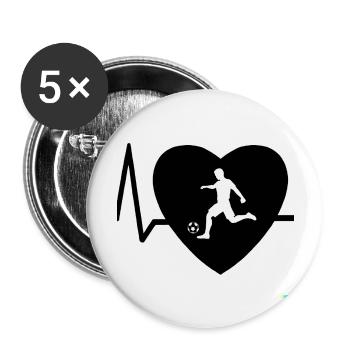Heartbeat Football 2 (en anglais seulement) - Lot de 5 grands badges (56 mm) - blanc - Devant