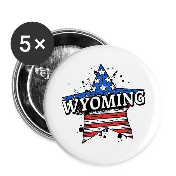 Wyoming - USA - United States of America - Amerika - Buttons large 2.2''/56 mm (5-pack) - white - Front