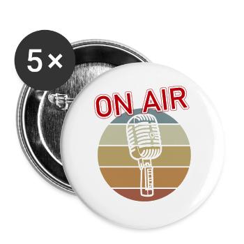 Microphone on air - Buttons groß 56 mm (5er Pack) - Weiß - Vorne