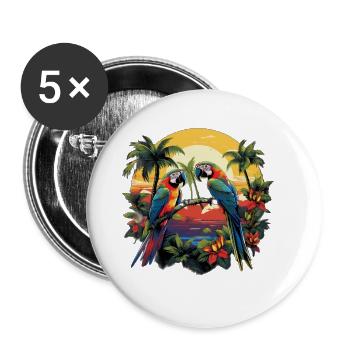 Paradis de la mosaïque de la jungle - Lot de 5 grands badges (56 mm) - blanc - Devant